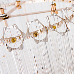 Люстра подвесная круглая с прозрачными хрустальными трубками и золотистым каркасом Диаметр 44 см Hexagon Tube Light варинант исполнения - 3 | Loft Concept в Волгограде