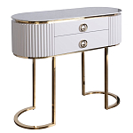 Консоль с белая овальная с мраморной столешницей Thoroughbass  варинант исполнения - 1 | Loft Concept в Волгограде