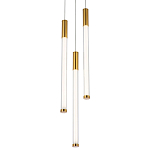 Подвесной светильник с 3-мя плафонами Cateline Brass Trio Tube Hanging Lamp варинант исполнения - 1 | Loft Concept в Волгограде