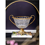 Чаша из прозрачного стекла с ручками и ободком из бронзы Eden Garden варинант исполнения - 2 | Loft Concept в Волгограде