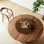 Стол обеденный круглый с двойной столешницей Walnut Wood Table варинант исполнения - 5 | Loft Concept в Волгограде