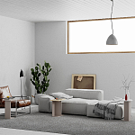 Стол журнальный бежево-серый из 3-х частей со столешницами в виде геометрических элементов MUND SIDE TABLE LIGHT MOCHA варинант исполнения - 2 | Loft Concept в Волгограде