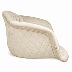 Барный стул со спинкой и подлокотниками на 4-х деревянных ножках Кремовый Велюр Ava Charm варинант исполнения - 3 | Loft Concept в Волгограде