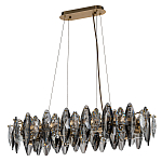 Люстра подвесная с овальными подвесками из стекла дымчатого цвета Harlow Crystal Round варинант исполнения - 1 | Loft Concept в Волгограде