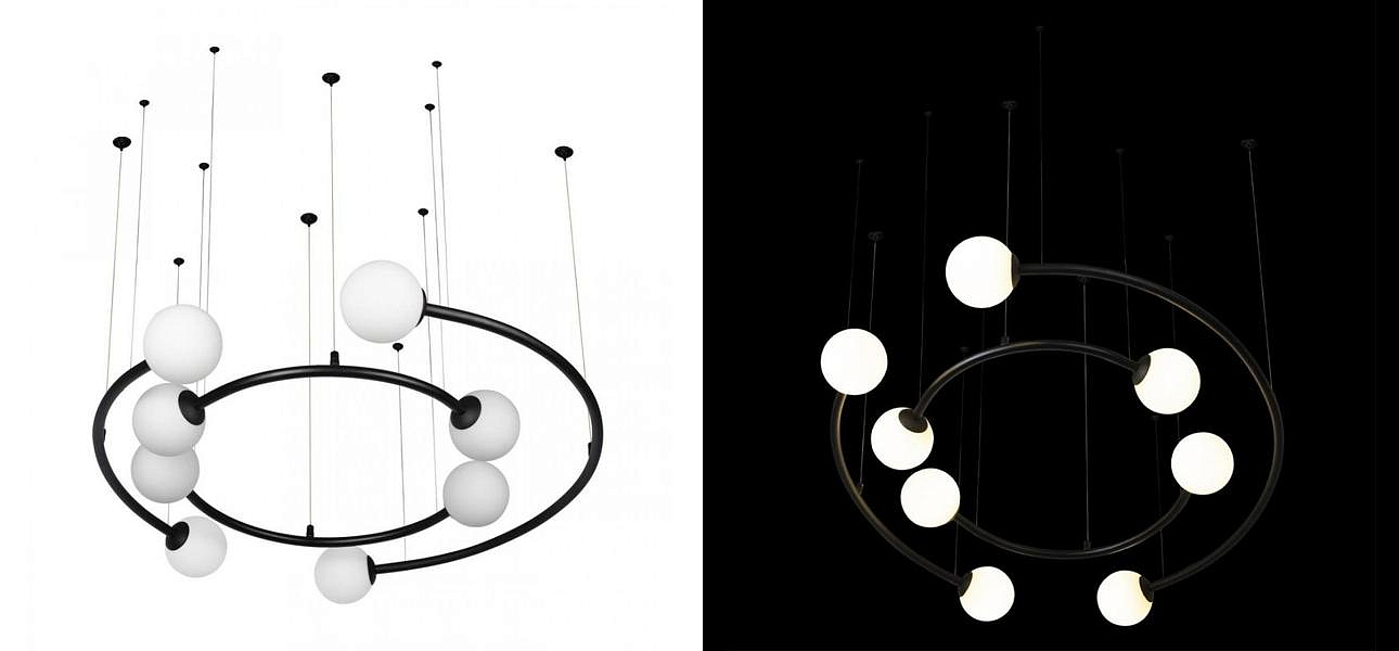 Дизайнерская Модульная Люстра PLANETARY two rings Black 80 см Дизайнерская Модульная Люстра PLANETARY two rings Black 80 см - Loft-Concept в Волгограде