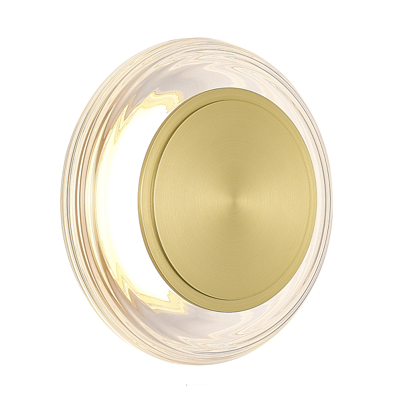 Бра круглое золото/прозрачный Plumpness LED 7 Золотой Прозрачное Стекло в Волгограде | Loft Concept 