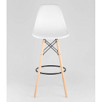 Пластиковый барный стул на ножках из массива бука Eames White варинант исполнения - 5 | Loft Concept в Волгограде