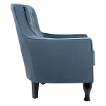 Кресло с мягкой обивкой из льна на 4-х ножках из массива березы Scarlett Armchair blue варинант исполнения - 1 | Loft Concept в Волгограде