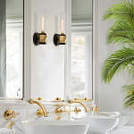 Бра для ванных комнат с прозрачным стеклянным плафоном в форме цилиндра Hinkley варинант исполнения - 17 | Loft Concept в Волгограде