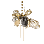 Люстра подвесная со стеклянными плафонами из дымчатого и золотистого с тремя вертикальными подвесками Gilded Mirage  варинант исполнения - 1 | Loft Concept в Волгограде