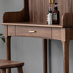 Туалетный стол деревянный с ящиком и зеркалом Moon Walnut Furniture варинант исполнения - 7 | Loft Concept в Волгограде