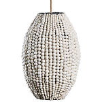 Подвесной светильник вертикальной овальной формы украшенный белыми круглыми бусинами Gradient Oval Pendant Lamp White варинант исполнения - 2 | Loft Concept в Волгограде