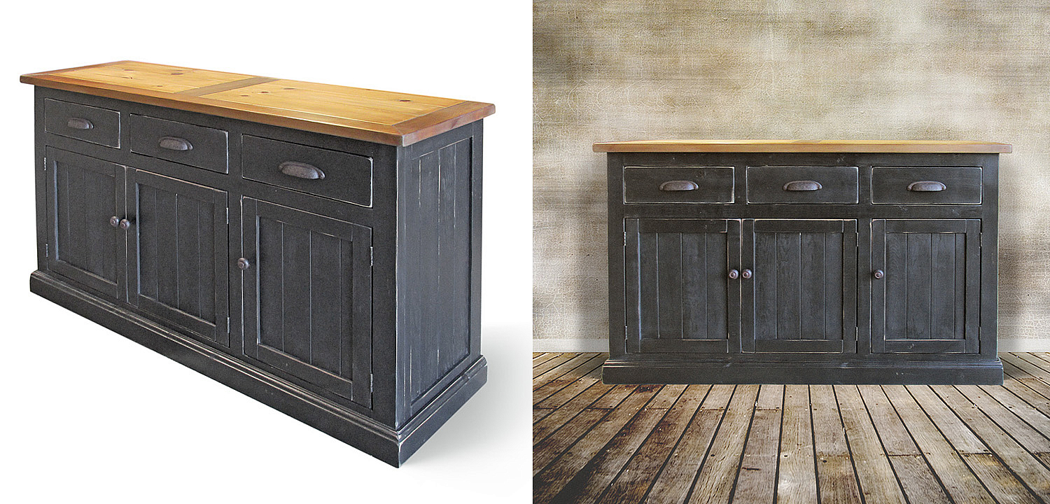 Комод в стиле прованс Brigida Provence HARMONIE Weathered Charcoal Черный Комод в стиле прованс Brigida Provence HARMONIE Weathered Charcoal Черный - Loft-Concept в Волгограде