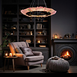 Люстра в форме кольца розовая Warm Pink Light варинант исполнения - 6 | Loft Concept в Волгограде