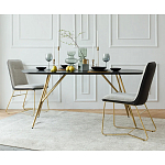 Обеденный стол на металлических ножках Ward Brass Dining Table варинант исполнения - 5 | Loft Concept в Волгограде