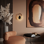 Бра с волнообразным стеклянным плафоном и вставкой из мрамора Liquid Stone варинант исполнения - 15 | Loft Concept в Волгограде