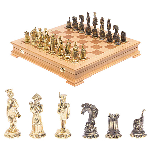 Шахматы из бронзы в ларце из натурального бука Decorative Thematic Chess