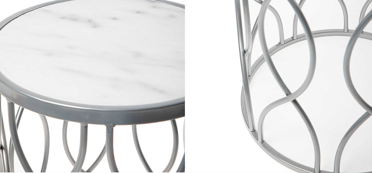 Столик с мраморной столешницей серебряный  Selena - Loft-Concept в Волгограде