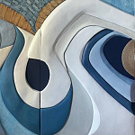 Арт-объект ручной работы Blue Abstraction из 4-х панелей варинант исполнения - 4 | Loft Concept в Волгограде