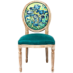 Стул из натурального бука зелёный с цветочным принтом Impressionism in Color варинант исполнения - 1 | Loft Concept в Волгограде