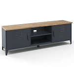 ТВ-тумба из металла и столешницей из массива дуба Metal Wood TV-Stand варинант исполнения - 2 | Loft Concept в Волгограде