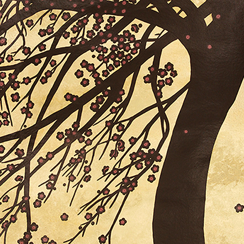 Обои ручная роспись Windswept Blossom Noir on Warm Gold gilded Xuan paper with pearlescent antiquing Обои ручная роспись Windswept Blossom Noir on Warm Gold gilded Xuan paper with pearlescent antiquing в Волгограде | Loft Concept