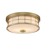 Потолочный светильник для ванных комнат цвета латунь в виде металлической клетки с геометрическими узорами Quoizel варинант исполнения - 1 | Loft Concept в Волгограде