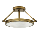 Потолочный светильник цвета латунь с плоским круглым плафоном Hinkley варинант исполнения - 4 | Loft Concept в Волгограде