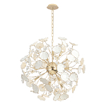 Люстра круглой формы с белыми и прозрачными лепестками цветов Диаметр 69 см Wintery flovers варинант исполнения - 1 | Loft Concept в Волгограде