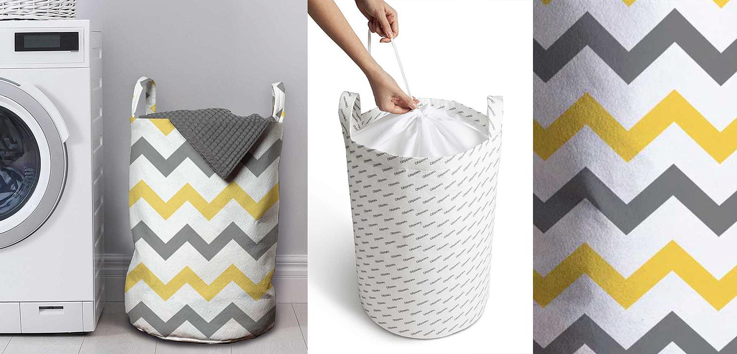 Корзина Mustard and Gray Chevron Basket Корзина Mustard and Gray Chevron Basket - Loft-Concept в Волгограде