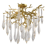 Люстра потолочная с прозрачными стеклянными подвесками в форме капель Droplet Chandelier варинант исполнения - 3 | Loft Concept в Волгограде