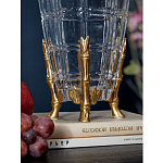 Ваза из прозрачного стекла с бронзовыми ножками и фигурками попугаев Eden Garden porcelain and bronze варинант исполнения - 4 | Loft Concept в Волгограде