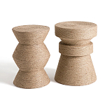 Приставной стол с отделкой из джута Juti D30 см варинант исполнения - 5 | Loft Concept в Волгограде