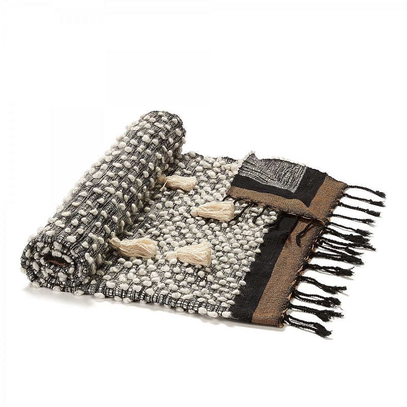 Плед Plaid Boho Tassels Бежевый Коричневый Синий Плед Plaid Boho Tassels Бежевый Коричневый Синий в Волгограде | Loft Concept