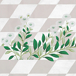 Обои ручная роспись Tiled Meadow Original colourway on Lilac Hint slub silk варинант исполнения - 2 | Loft Concept в Волгограде