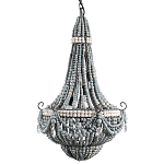 Люстра каплевидной формы украшенная серыми бусинами Wooden Beads Grey Chandelier варинант исполнения - 3 | Loft Concept в Волгограде
