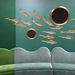Обои с вышивкой ручной работы Deco Fish Original colourway варинант исполнения - 1 | Loft Concept в Волгограде