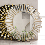 Зеркало круглое с лучами из зеркальных фацетов Silver Facet варинант исполнения - 2 | Loft Concept в Волгограде