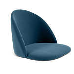 Барный стул со спинкой и металлической подставкой на 4-х деревянных ножках Синий Велюр Vendramin Chair варинант исполнения - 2 | Loft Concept в Волгограде