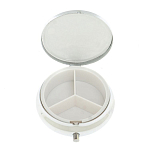 Таблетница карманная круглая с 3-мя отделениями и накладкой из натурального камня Апатит Голубой Silver Stone Pillboxes варинант исполнения - 3 | Loft Concept в Волгограде