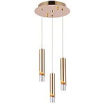 Подвесной светильник Metal Acrylic Tube Trio Gold Hanging Lamp варинант исполнения - 2 | Loft Concept в Волгограде