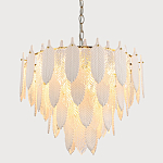 Люстра с декором из рельефного стекла в виде перьев Abelia Feather Chandelier 12 варинант исполнения - 3 | Loft Concept в Волгограде