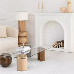 Дизайнерский журнальный стол с прозрачной столешницей и ножками в форме геометрических фигур Pytusin варинант исполнения - 3 | Loft Concept в Волгограде