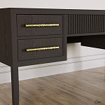 Большой Рабочий стол Primo с 5 выдвижными ящиками Темный орех варинант исполнения - 4 | Loft Concept в Волгограде