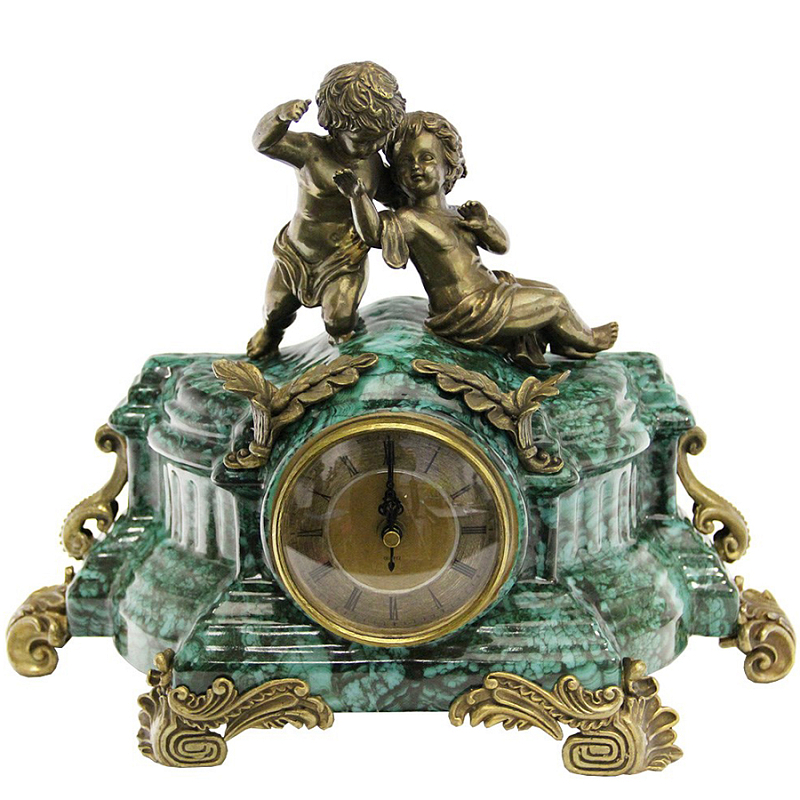 Часы Porcelain Malachite Малахит (зеленый) Бронза Часы Porcelain Malachite Малахит (зеленый) Бронза в Волгограде | Loft Concept