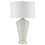 Настольная лампа стеклянная с тканевым абажуром Edges варинант исполнения - 4 | Loft Concept в Волгограде