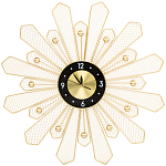 Часы настенные из металла в виде солнца с чёрным циферблатом Mirror Tower Clock варинант исполнения - 1 | Loft Concept в Волгограде