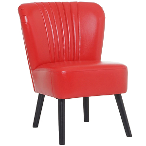 Кресло с обивкой из эко-кожи Harper Armchair Red