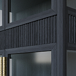 Витрина Primo со стеклянными фасадами и 2 ящиками Черный дуб варинант исполнения - 6 | Loft Concept в Волгограде