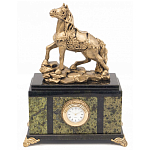 Часы настольные из натурального камня с декором в виде коня Horse Stone Clock варинант исполнения - 1 | Loft Concept в Волгограде